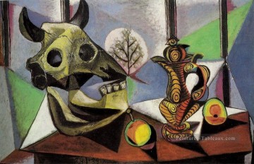 Nature morte au crane taureau 1939 cubiste Pablo Picasso Peinture à l'huile
